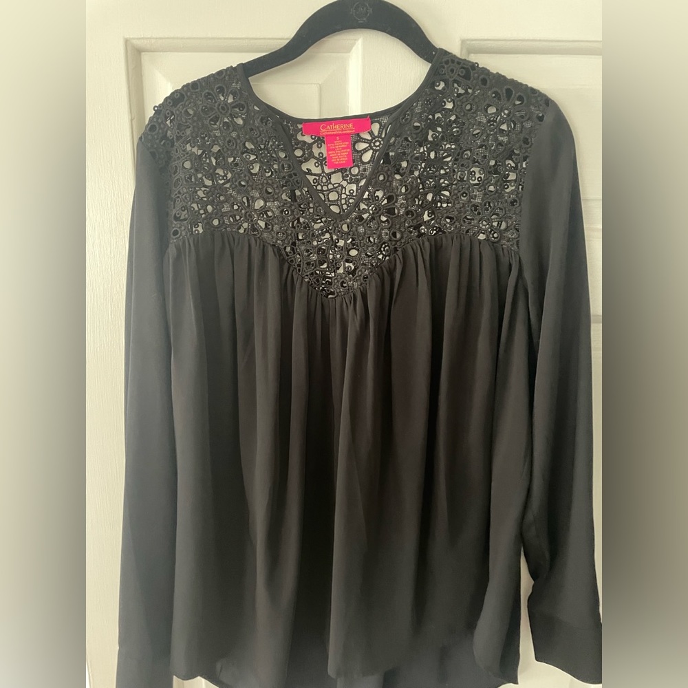 Long Sleeve Silk / Lace Top